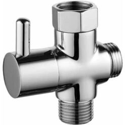 Brass 3 Way Valve, Shower Column Diverter, Solid Brass 3 Way Valve, Suitable For Bathroom Hose Diversion, Adjust Water Flow Size(Silver).