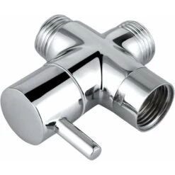 Brass 3 Way Valve, Shower Column Diverter, Solid Brass 3 Way Valve, Suitable For Bathroom Hose Diversion, Adjust Water Flow Size(Silver). -Bathroom Faucet Store 97814773 3