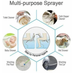 Black Portable Bidet Sprayer, Toilet Faucet, Stainless Steel, Cold Bath, Shattaf Valve, Spray Set -Bathroom Faucet Store 97815019 5