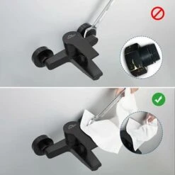 Black Bathtub Tap With 5-jet Hand Shower, Wall-Mounted Shower Mixer With 1.5m Hose And Bracket, Wall-Mounted Brass Single-Handle Bath Faucet For Bathroom -Bathroom Faucet Store 97815364 5