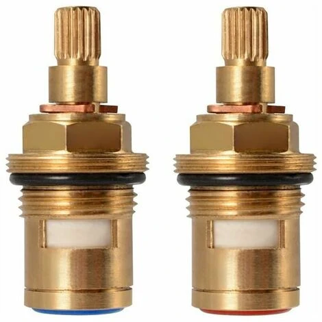 Ceramic Disc Head, Pair Of Universal Replacement Ceramic Cartridges For Faucet, 1/2 Quarter Turn 20 Notches X 50mm 3 Ceramic Disc Head, Pair Of Universal Replacement Ceramic Cartridges For Faucet, 1/2 Quarter Turn 20 Notches X 50mm
