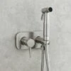 Toilet Sprayer Set Bidet Sprayer Set Bidet Shower Sprayer Set Brass Mixer Tap Wall Mounted Shower Mixer Silver -Bathroom Faucet Store 97835314 1