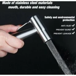 Toilet Sprayer Bidet Spray 150 Cm, Brushed -Bathroom Faucet Store 97928134 3
