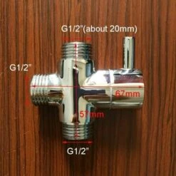 Diverter Valve, Male G1/2 Brass Faucet T Adapter Chrome Bathroom Shower Faucet Accessories Water Diverter 3 Way Male Fill Valve -Bathroom Faucet Store 97928135 5
