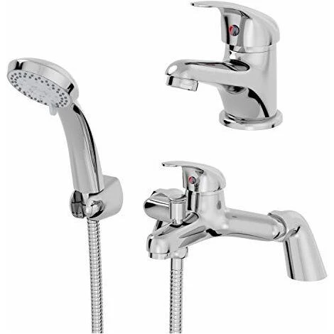 Essentials Basin Mixer Tap And Bath Shower Mixer Tap Set 3 Essentials Basin Mixer Tap And Bath Shower Mixer Tap Set
