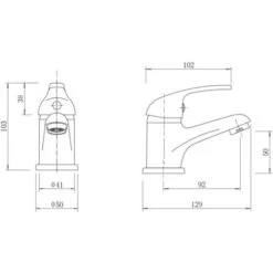 Bathroom Basin Mono Mixer Tap Waste Chrome Curved Single Lever -Bathroom Faucet Store 9976187 5