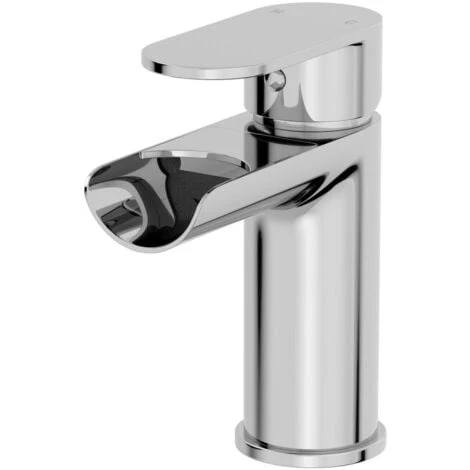 Bathroom Waterfall Mono Basin Mixer Tap Waste Round Lever Handle 5 Bathroom Waterfall Mono Basin Mixer Tap Waste Round Lever Handle - Image 3