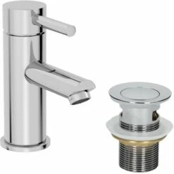 Modern Bathroom Mono Basin Mixer Tap Waste Single Lever Chrome