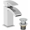 Modern Mono Basin Sink Mixer Tap Slotted Waste Curved Spout Chrome Bathroom -Bathroom Faucet Store 9976197 1