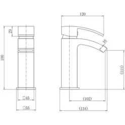 Modern Mono Basin Sink Mixer Tap Slotted Waste Curved Spout Chrome Bathroom -Bathroom Faucet Store 9976197 4