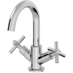 Bathroom Mono Basin Mixer Tap Waste Modern Cross Head Handle -Bathroom Faucet Store 9976297 4